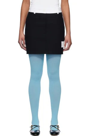 Thom Browne Navy Tech Twill Miniskirt