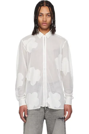 FORMA White Flower Patches LS Zip Shirt