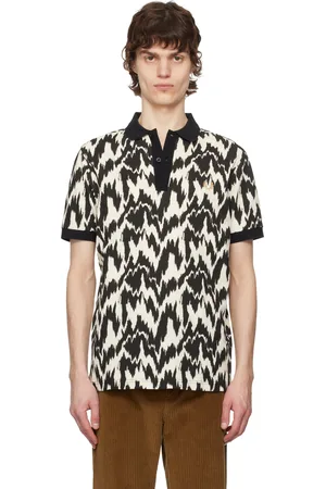 Fred Perry Black & Beige Animal Print Polo
