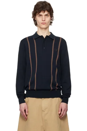 Fred Perry Navy Knitted Polo