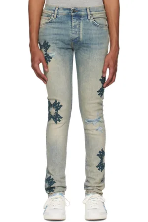 AMIRI Blue MA Quad Appliqué Skinny Jeans