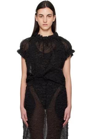 Simone Rocha Elasticated Gathered Ruffle Tulip Blouse