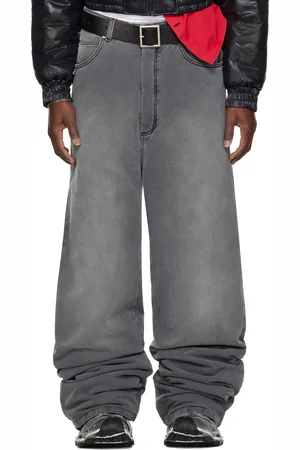LU’U DAN Gray Wadded Stack Jeans