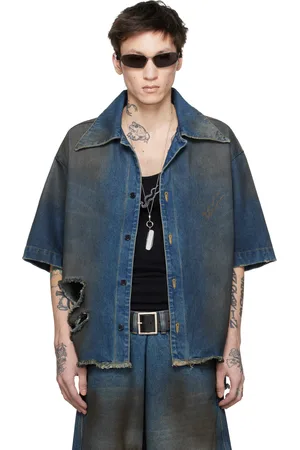 LU’U DAN Blue Boxy Denim Shirt