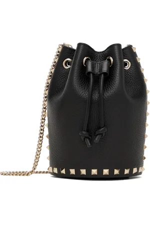VALENTINO GARAVANI Black Mini Drawstring Rockstud Bag
