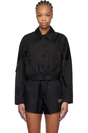 Ganni Black Duchesse Nylon Cropped Jacket