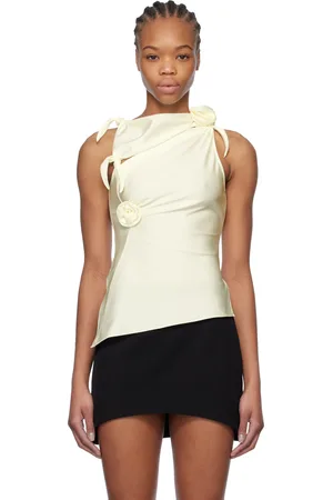 COPERNI Off-White Asymmetric Flower Tank Top