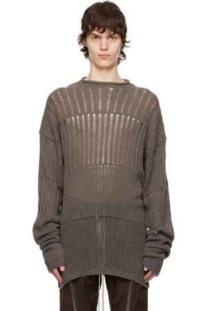 Rick Owens Gray Hollywood Oversized Pull Sweater