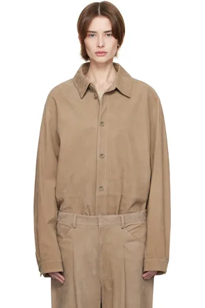 Entire Studios Taupe Recurrent Suede Overshirt