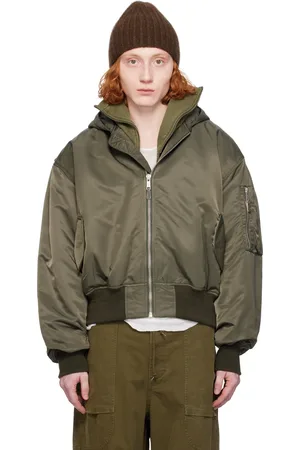 Entire Studios Khaki Hooded Broad Bomber Jacket