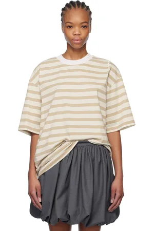Marni White Striped Boxy Cotton T-shirt