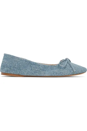 J.W.Anderson Blue Calf Suede Print Ballerina Flats