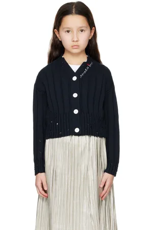 Marni Kids Navy Distressed Cardigan