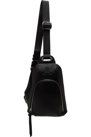Vivienne Westwood Black Smooth Leather Injected Orb Bag