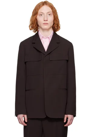 Jil Sander Brown Sharp Wool Gabardine Blazer
