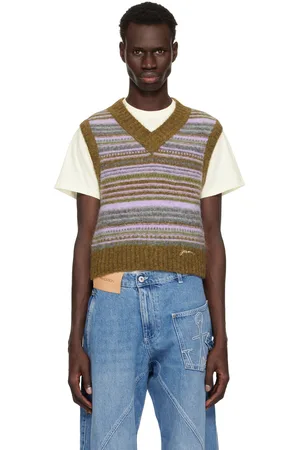 Ganni Multicolor Soft Wool Stripe Vest