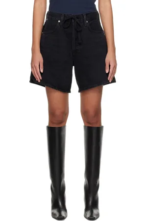 Citizens of Humanity Black Brynn Drawstring Denim Shorts
