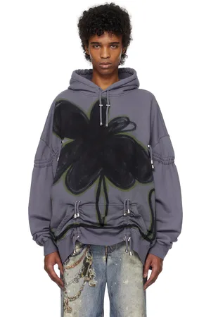 Collina Strada Purple Rhinestone Burst Hoodie