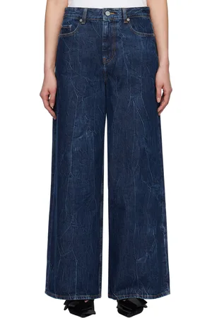 Ganni Navy Crinkled Future Denim Marri Jeans