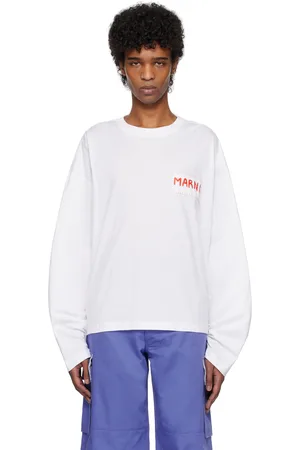 Marni White Logo Patch Long Sleeve T-shirt