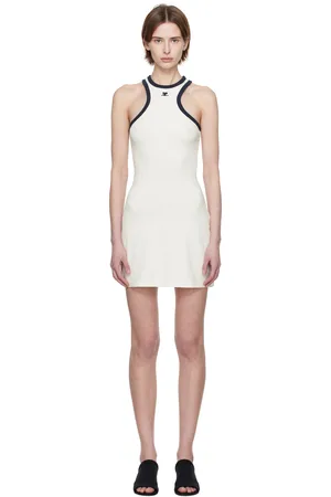 Courrèges White & Navy Scuba Minidress