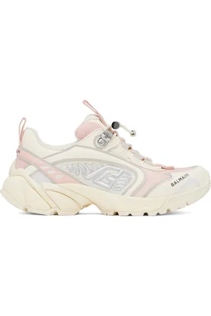 Balmain Beige & Pink Cosmic Dust Sneakers
