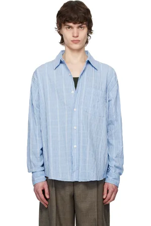 mfpen Blue Seersucker Executive Shirt