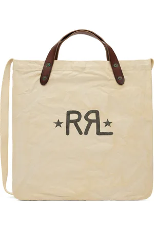 Ralph Lauren Beige Double RL Ranch Logo Market Tote