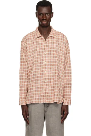 mfpen Orange Seersucker Mechanic Shirt