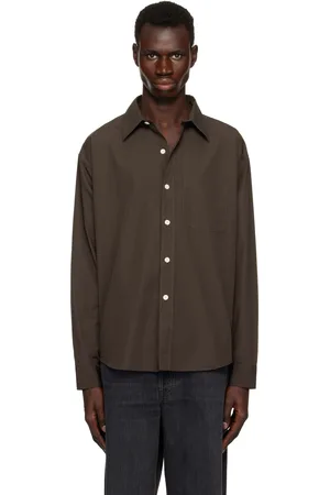 mfpen Brown Poplin Executive Shirt