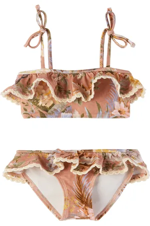 ZIMMERMANN Kids Pink Tallow Tie Bikini