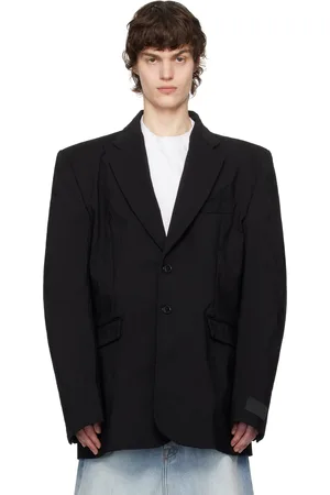 Vetements Metalized Wrinkled Single Breasted Blazer