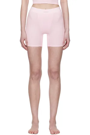 SKIMS Pink Cotton Rib Boxer Boy Shorts