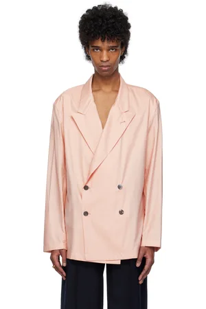 DRIES VAN NOTEN Pink Sateen Blazer