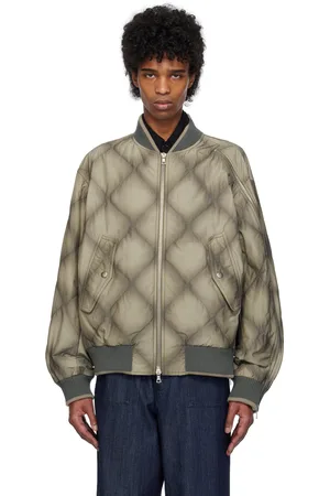 DRIES VAN NOTEN Gray Duck Canvas Bomber Jacket