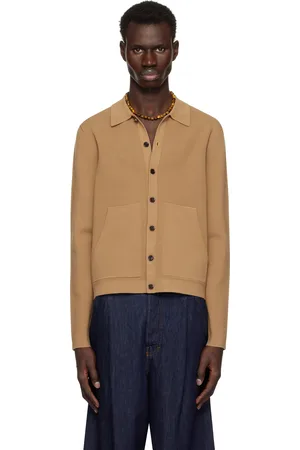 DRIES VAN NOTEN Tan Spread Collar Cardigan