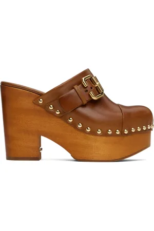 Chloé Brown Jeanette Wedge Mules