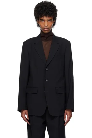 DRIES VAN NOTEN Black Wool Twill Blazer