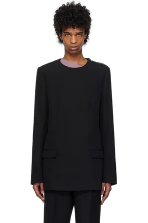 DRIES VAN NOTEN Black Wool Barathea Blazer