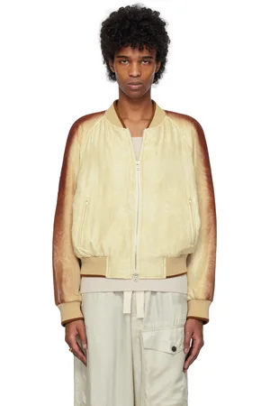 DRIES VAN NOTEN Beige Sateen Bomber Jacket