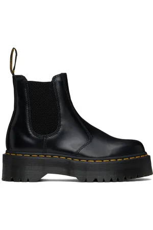 Dr. Martens Black 2976 Polished Smooth Platform Chelsea Boots