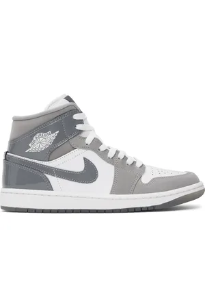 Nike Gray & White Air Jordan 1 Mid SE Sneakers