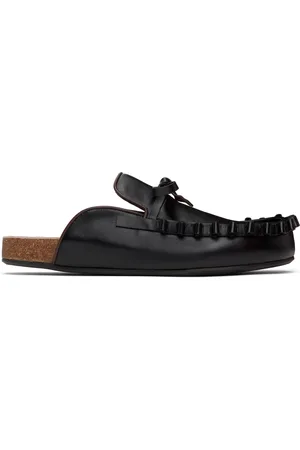 J.W.Anderson Black Ruffle Slip-on Loafers