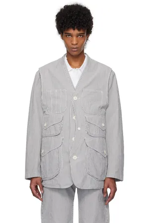 ENGINEERED GARMENTS Navy & White Hunting Vest