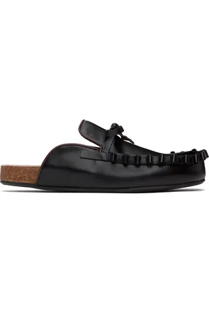 J.W.Anderson Black Ruffle Slip-on Loafers