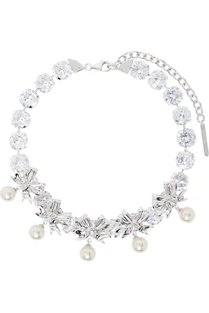 Shushu/Tong Silver YVMIN Edition Pearl Bow Knot Crystal Chain Necklace
