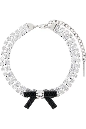 Shushu/Tong SSENSE Exclusive Silver YVMIN Edition Rubber Bow Gemstone Choker