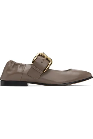 Bottega Veneta Taupe Astaire Mary-Jane Ballerina Flats