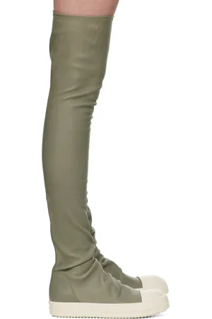 Rick Owens Green Hollywood Knee High Stocking Sneaks Tall Boots