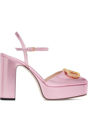 VALENTINO GARAVANI Pink VLogo Signature Platform Heels